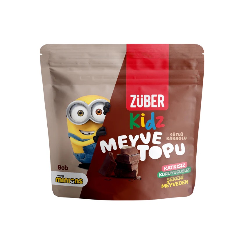  ZÜBER Kidz Sütlü Kakaolu Meyve Topu 42gr (12 ADET)