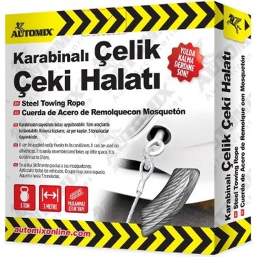 AUTOMİX 43728 KARABİNALI ÇEKİ HALATI