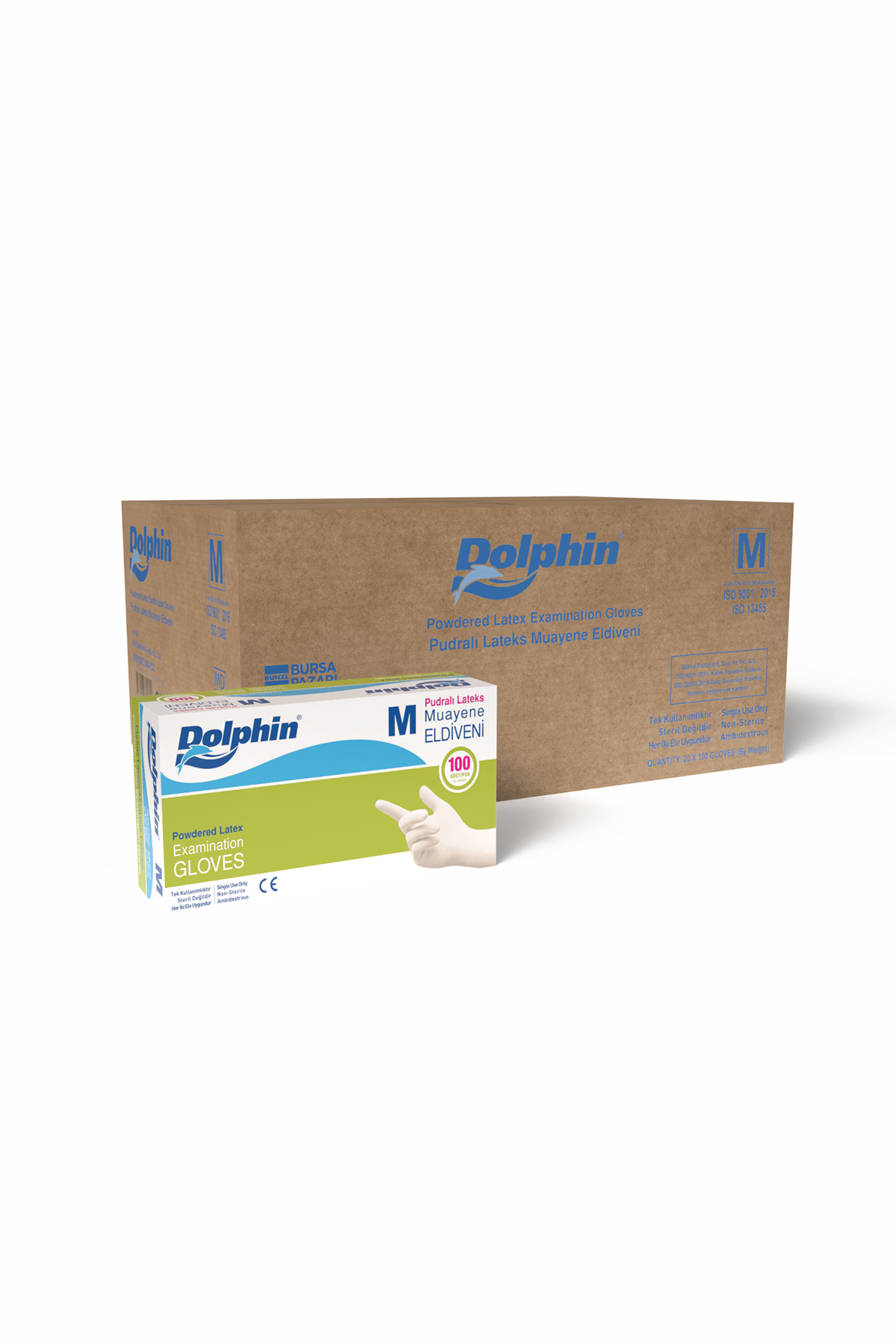 DOLPHIN MUAYENE ELDİVENİ PUDRALI M BEDEN 20 ADET