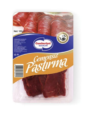 CUMHURİYET ÇEMENİ SIYRILMIŞ SEÇME PASTIRMA 90 GR 12 ADET