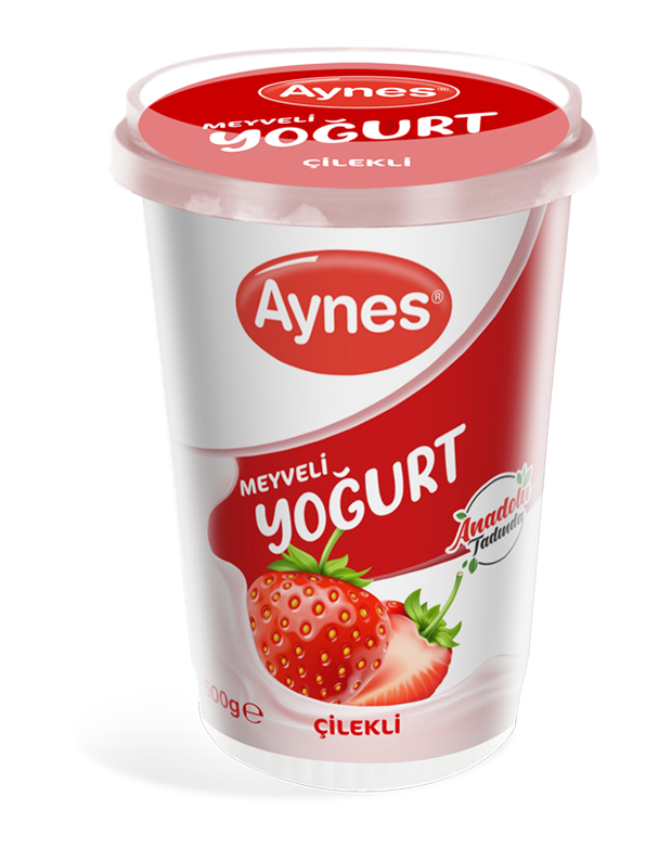 AYNES 500 GR MEYVELİ YOĞURT ÇİLEK 12 ADET