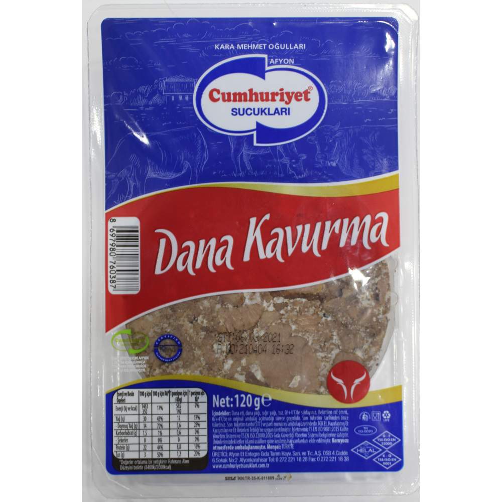 CUMHURİYET DİLİMLİ KAVURMA 90 GR 12 ADET