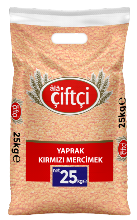 Ala Çiftçi ithal Yaprak Kırmızı Mercimek Dökme ( Çuval ) 25 Kg