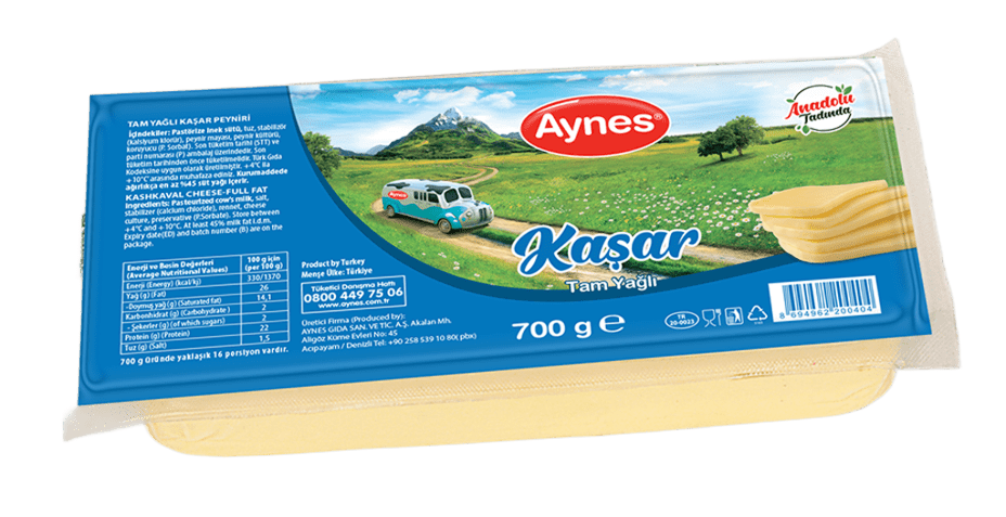 AYNES 700 GR TAM YAĞLI KAŞAR PEYNİRİ