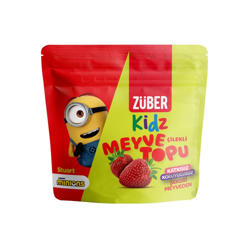  ZÜBER Kidz Çilekli Meyve Topu 42gr (12 ADET)