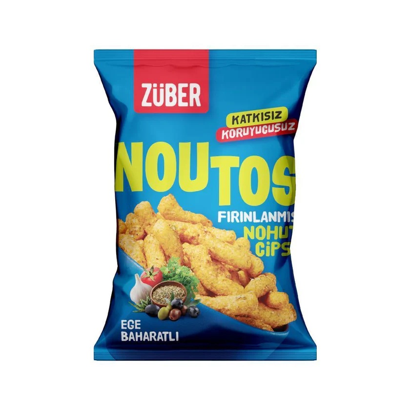  ZÜBER Noutos Fırın Nohut Cipsi Ege Baharat 55gr (15 ADET)
