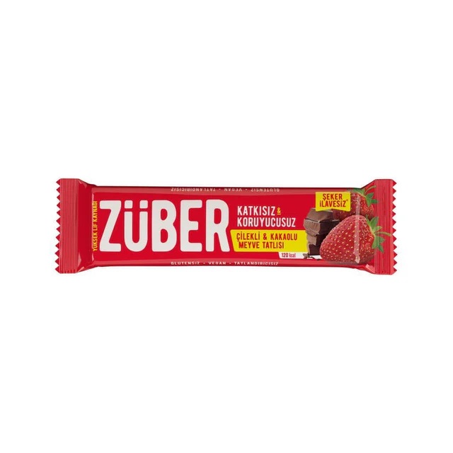  ZÜBER Çilekli ve Kakaolu Meyve Bar 140gr (1 ADET)