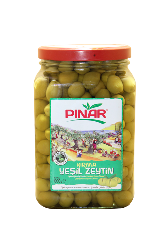 PINAR 1600 cc PET KIRMA YEŞİL ZEYTİN 1000 GR 6 ADET