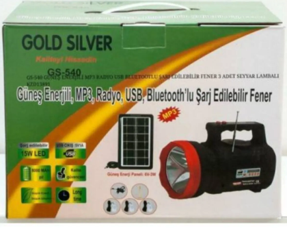 GOLD SILVER GS-540 GÜNEŞ PANELLİ RADYOLU SET