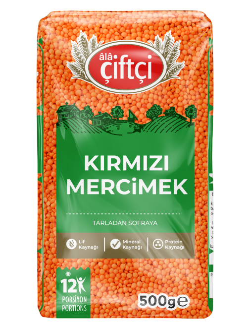 Ala Çiftçi İthal Yaprak Kırmızı Mercimek Paket  Dik 500 GR 16 ADET