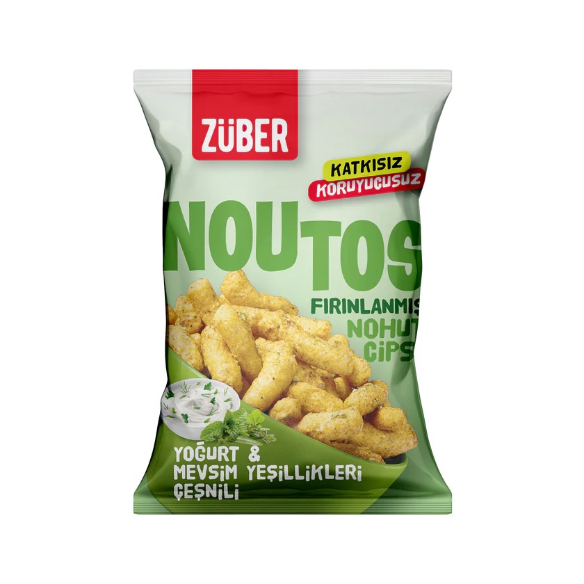  ZÜBER Noutos Nohut Cipsi Mevs.Yeşillik 55gr (15 ADET)