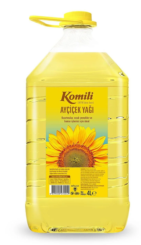 KOMİLİ 4LT-KARE KUBBELİ PET AYÇİÇEK 4 ADET