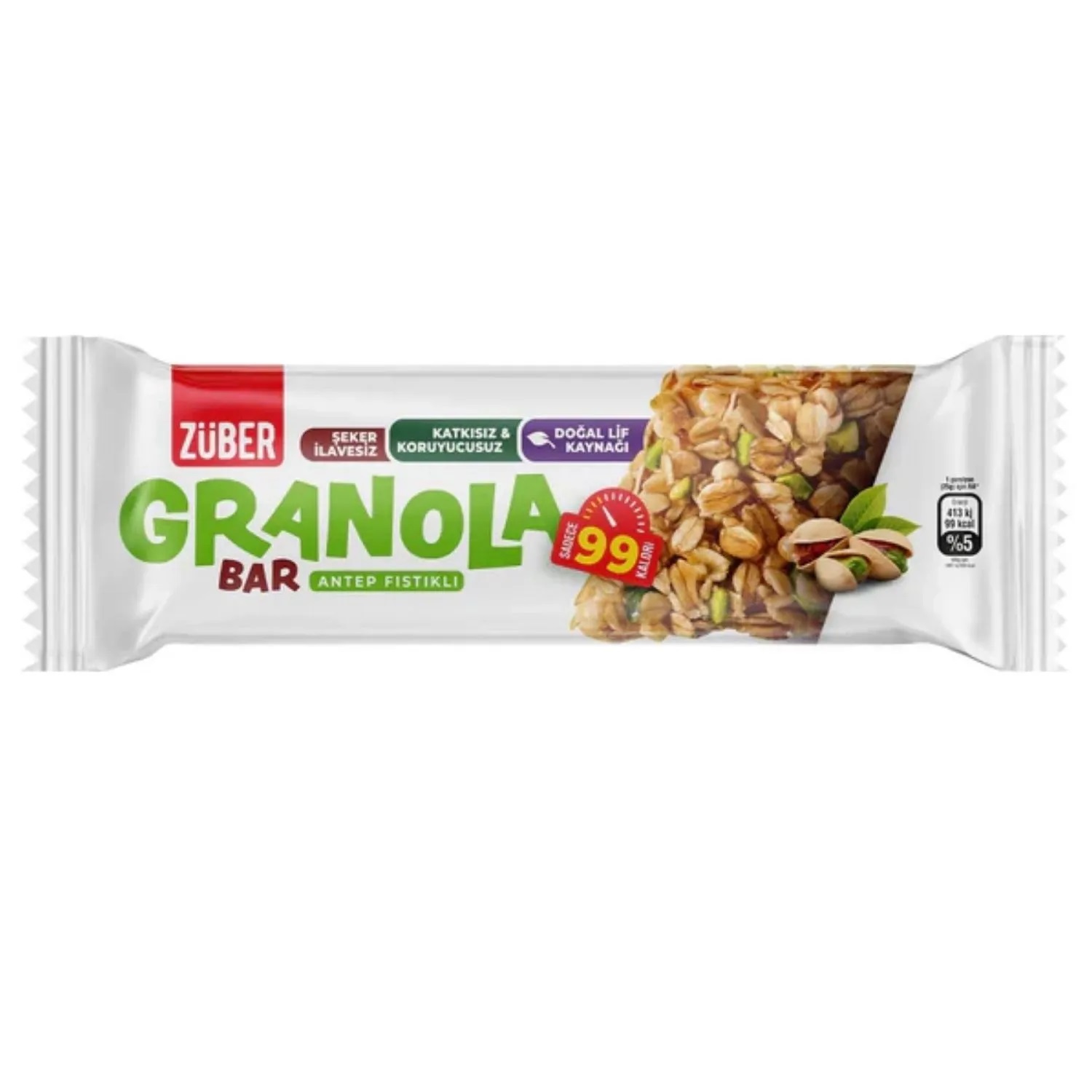  ZÜBER Granola Bar Antep Fıstıklı 25gr (1 ADET)