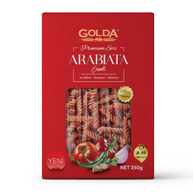 GOLDA ARABİATA ÇEŞNİLİ MAKARNA 350 GR 20 ADET