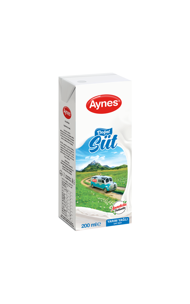 AYNES 200 ML YARIM YAĞLI UHT SÜT 27 ADET