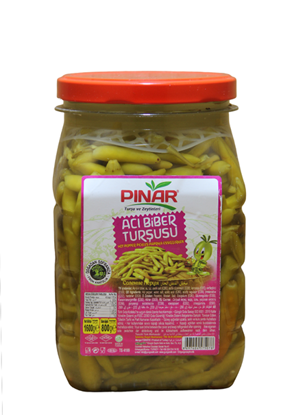 PINAR  1600 cc PET ACI BİBER TURŞUSU 800 GR 6 ADET