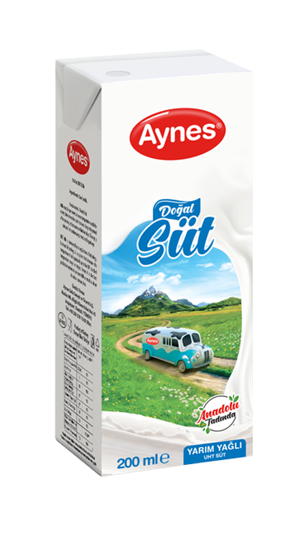 AYNES 200 ML YARIM YAĞLI UHT SÜT 27 ADET